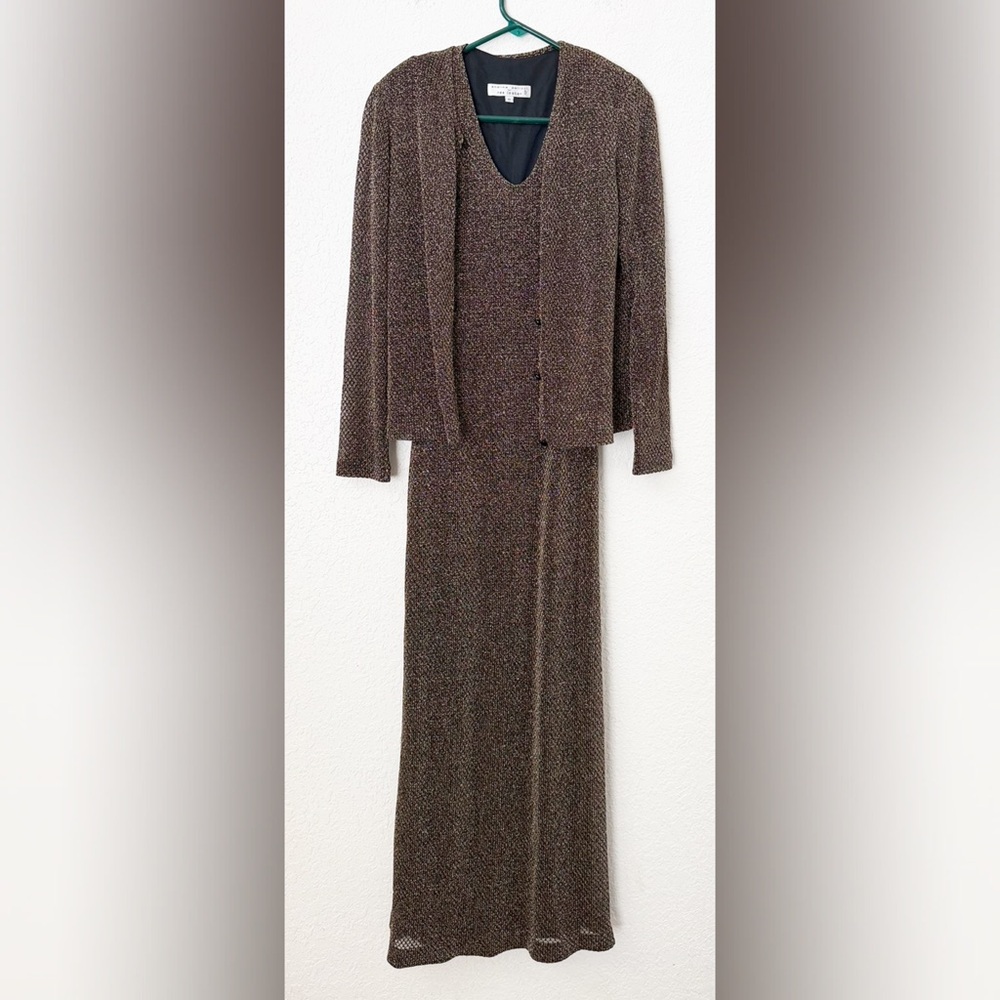 Andrea Polizzi by Rex Lester Vintage Maxi Dress with Button Front Cardigan
